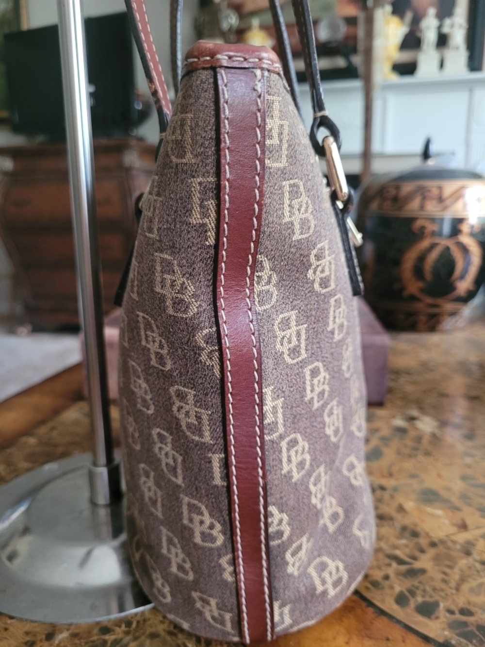 Dooney & Bourke Brown Signature Tote Bag - Picture 3 of 11